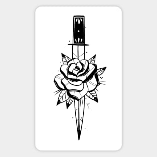 Rose and Dagger blk Magnet